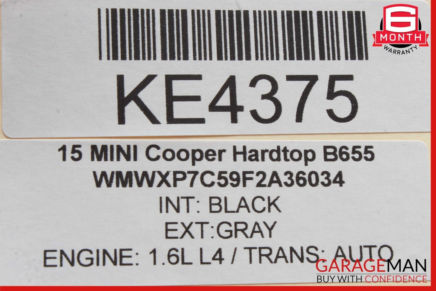 14-19 Mini Cooper Rear Left Driver Side C Pillar Trim Cover Panel OEM