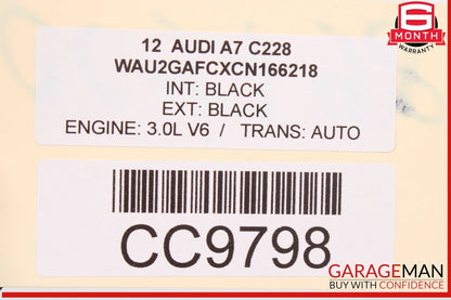 12-18 Audi A7 RS7 S7 Rear Right Passenger Side Door Shell Panel Black OEM