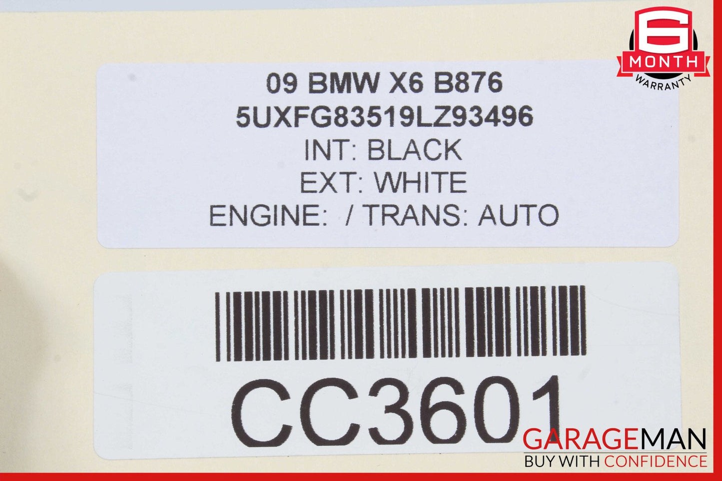 08-14 BMW X6 Front Left Exterior Door Shell OEM