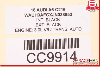 12-18 Audi A6 Front Right Top Upper Seat Cushion Black OEM