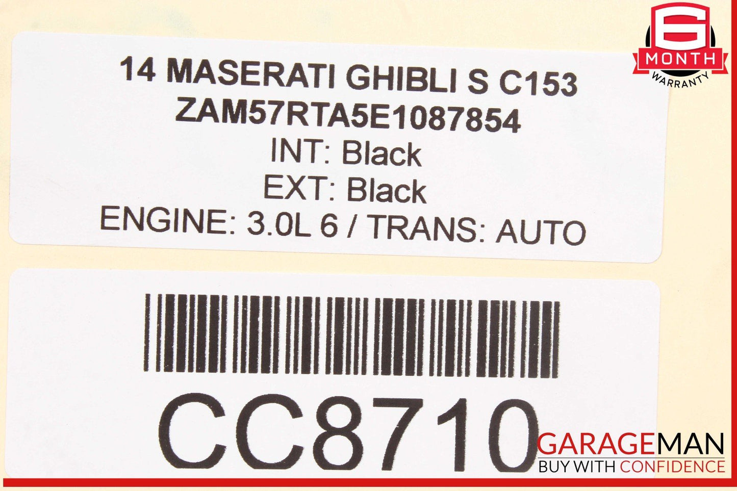 14-17 Maserati Ghibli Hood Bonnet Panel Assembly Black OEM