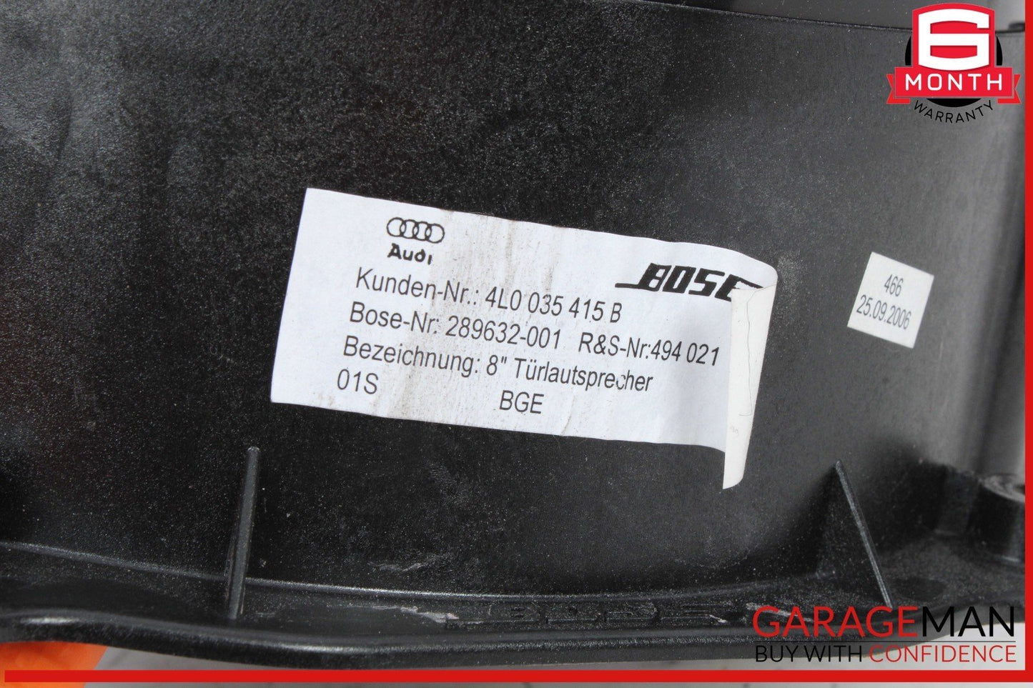 06-15 Audi Q7 A6 S6 Front Left and Right Side Door Audio Sound Speaker Bose OEM