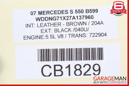 07-13 Mercedes W221 S550 S65 AMG Dash Console CD Player Cover Trim Panel OEM