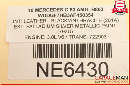07-15 Mercedes W204 C63 E63 SL63 AMG 6.3L Left Side Exhaust Manifold OEM
