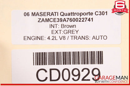 03-08 Maserati Quattroporte M139 Front Right Side Lower Bottom Seat Cushion OEM