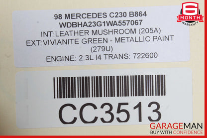 94-00 Mercedes W202 C230 C280 Front Right Top Upper Seat Cushion OEM