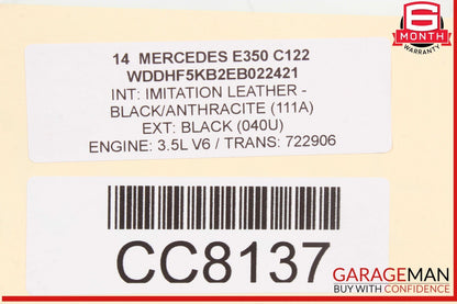 12-15 Mercedes W212 E350 C350 3.5L V6 RWD Engine Motor Block Assembly OEM 193k