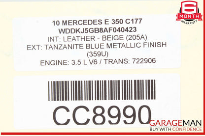 10-17 Mercedes W207 E350 Coupe Front Left Interior Door Panel Trim Assembly OEM