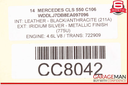 12-14 Mercedes W218 CLS550 Front Right Side Lower Bottom Seat Cushion Black OEM