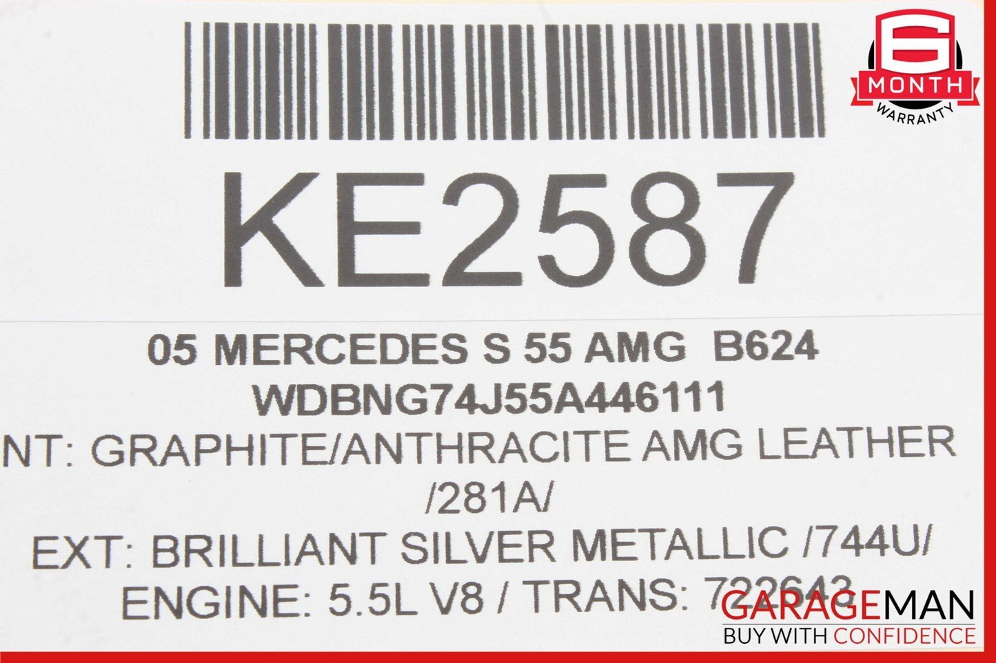 03-06 Mercedes W220 S55 AMG Front Right Seat Belt Seatbelt Retractor Anthracite