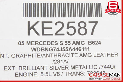 03-06 Mercedes W220 S55 AMG Front Right Seat Belt Seatbelt Retractor Anthracite