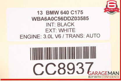 12-18 BMW 640i 650i F06 Trunk Lid Panel Assembly White OEM