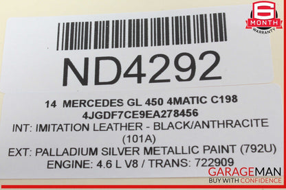 12-19 Mercedes X166 GL450 4MATIC Overhead Dome Light Lamp Gray 1669062301 OEM
