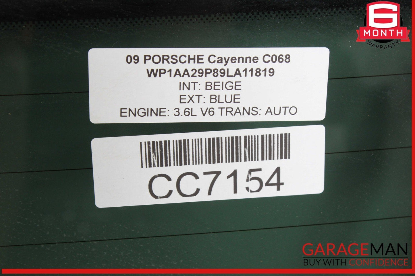 03-10 Porsche Cayenne 957 Rear Tailgate Lift Gate Window Glass Panel Assembly