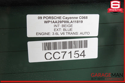 03-10 Porsche Cayenne 957 Rear Tailgate Lift Gate Window Glass Panel Assembly