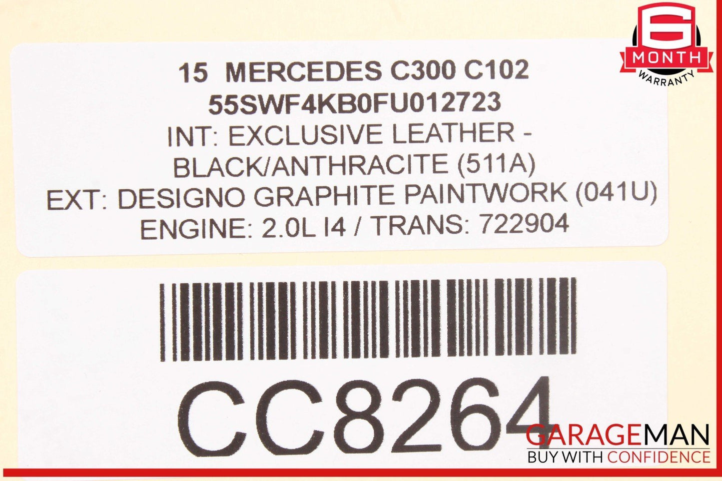 15-20 Mercedes W205 C300 GLC300 RWD Rear Sub Frame Crossmember Cradle OEM
