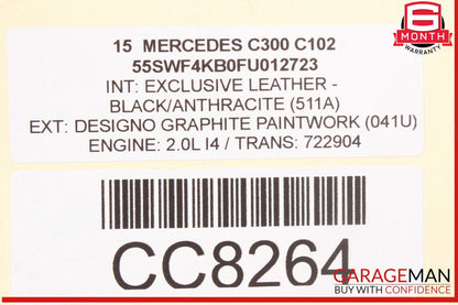 15-20 Mercedes W205 C300 GLC300 RWD Rear Sub Frame Crossmember Cradle OEM