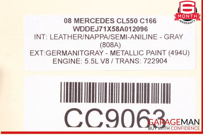 07-11 Mercedes W221 S550 CL550 722.9 7G Automatic Transmission 722.904 RWD