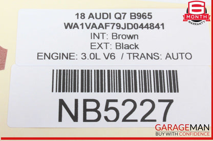 2017-2019 Audi Q7 Rear Left and Right Side Door Speaker 4M0035411B