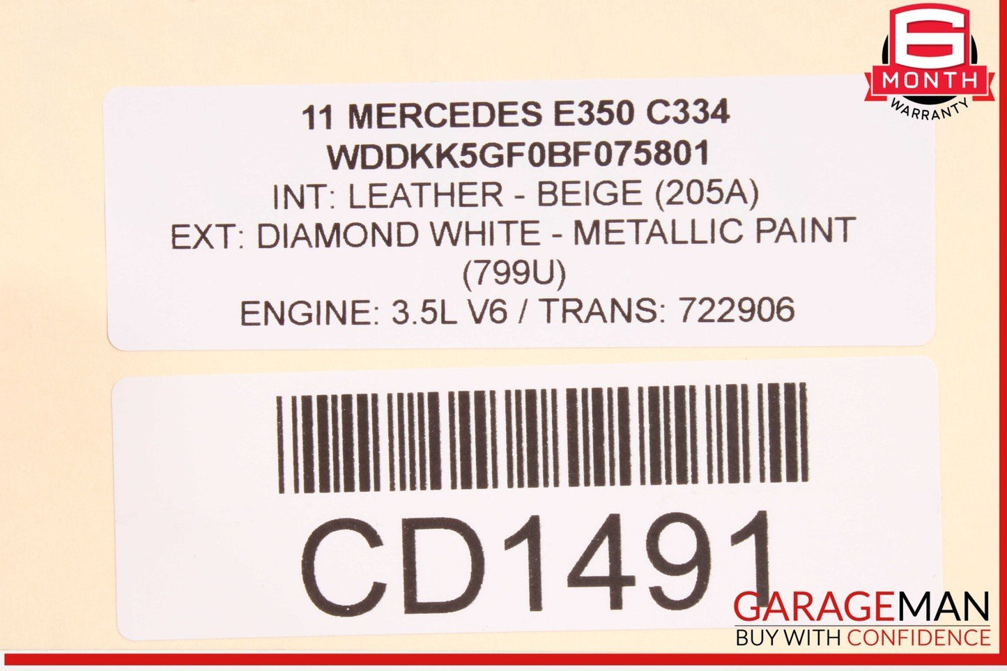 11-17 Mercedes W207 E350 E550 Convertible Rear Trunk Lid Deck Shell Panel OEM