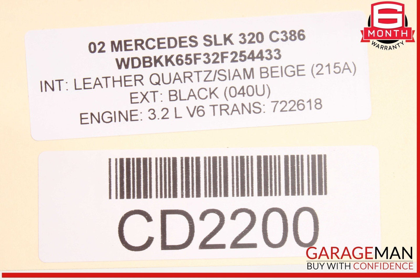 97-04 Mercedes R170 SLK320 SLK230 Front Right Bottom Lower Seat Cushion OEM