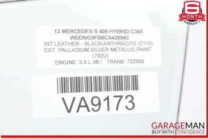 07-13 Mercedes W221 S400 Hybrid Front Left Driver Side Door Window Glass OEM