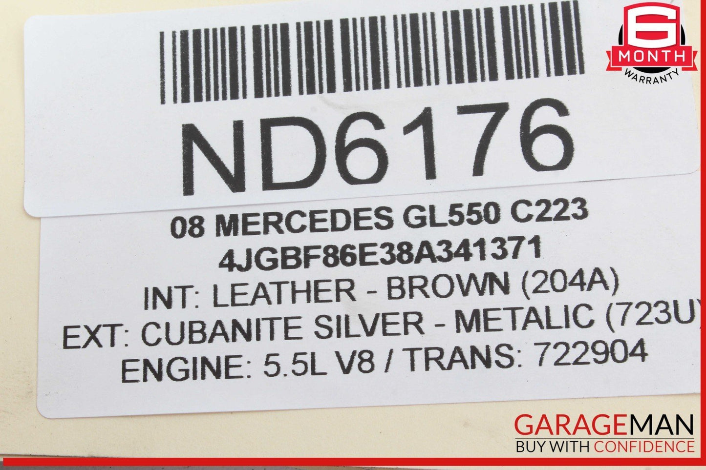 06-19 Mercedes X164 GL550 Rear Left and Right Side Air Suspension Bag Shock OEM