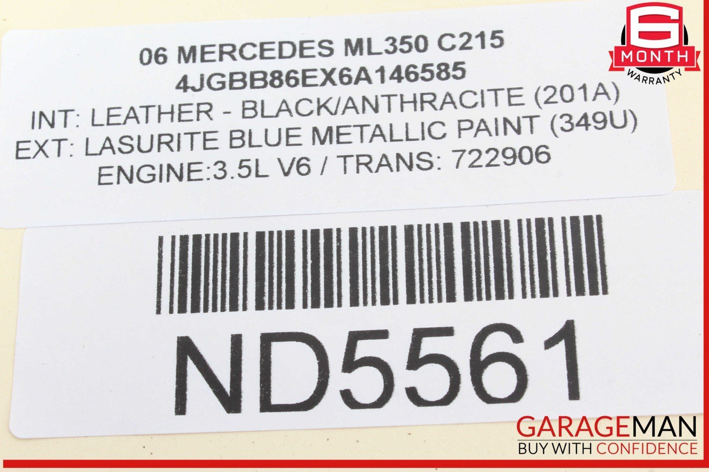06-08 Mercedes W164 ML350 ML550 ML63 AMG Rear Right Side Tail Light Lamp OEM