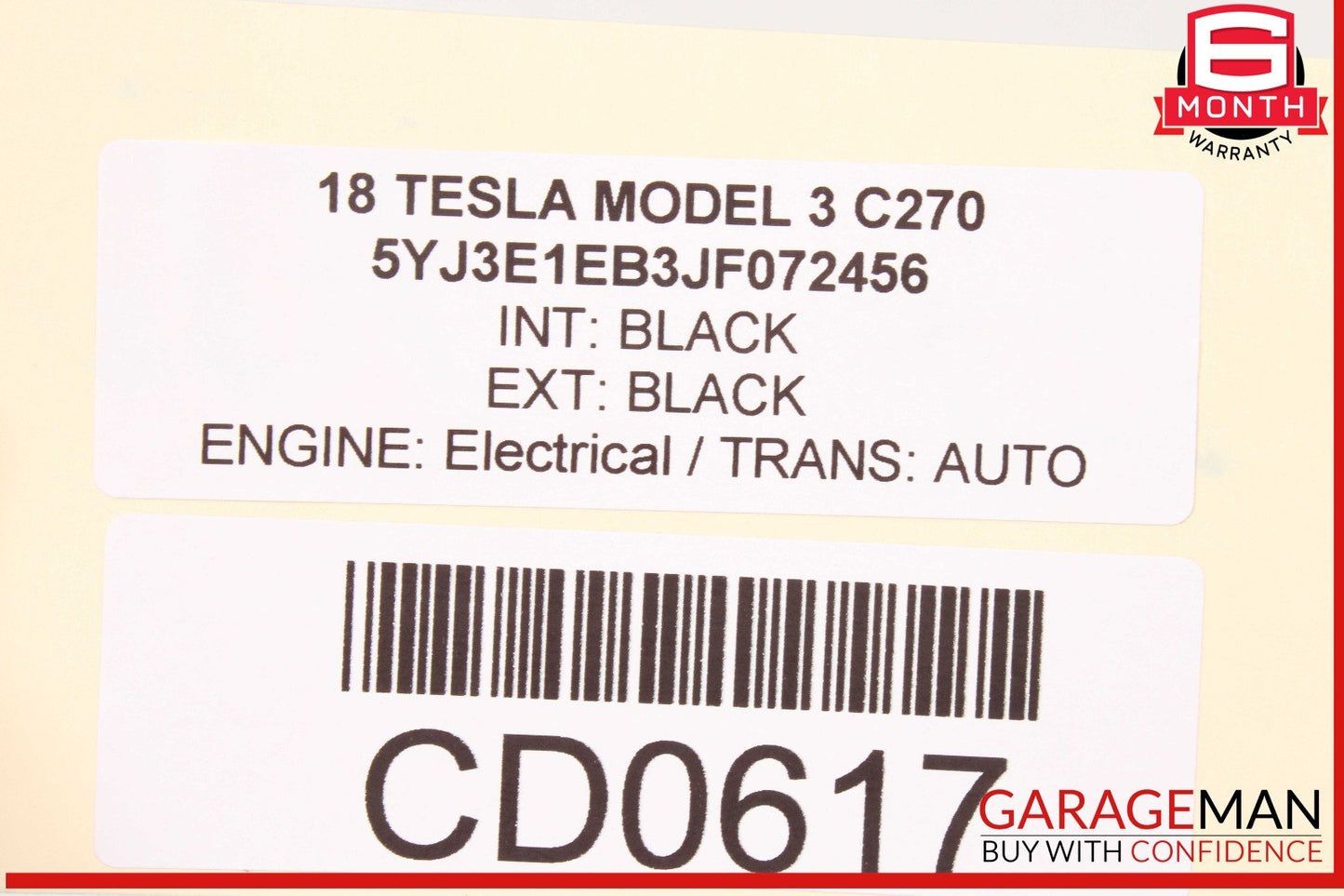 17-23 Tesla Model 3 Front Left Driver Side Top Upper Seat Cushion OEM