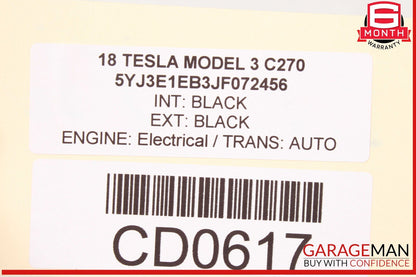 17-23 Tesla Model 3 Front Left Driver Side Top Upper Seat Cushion OEM