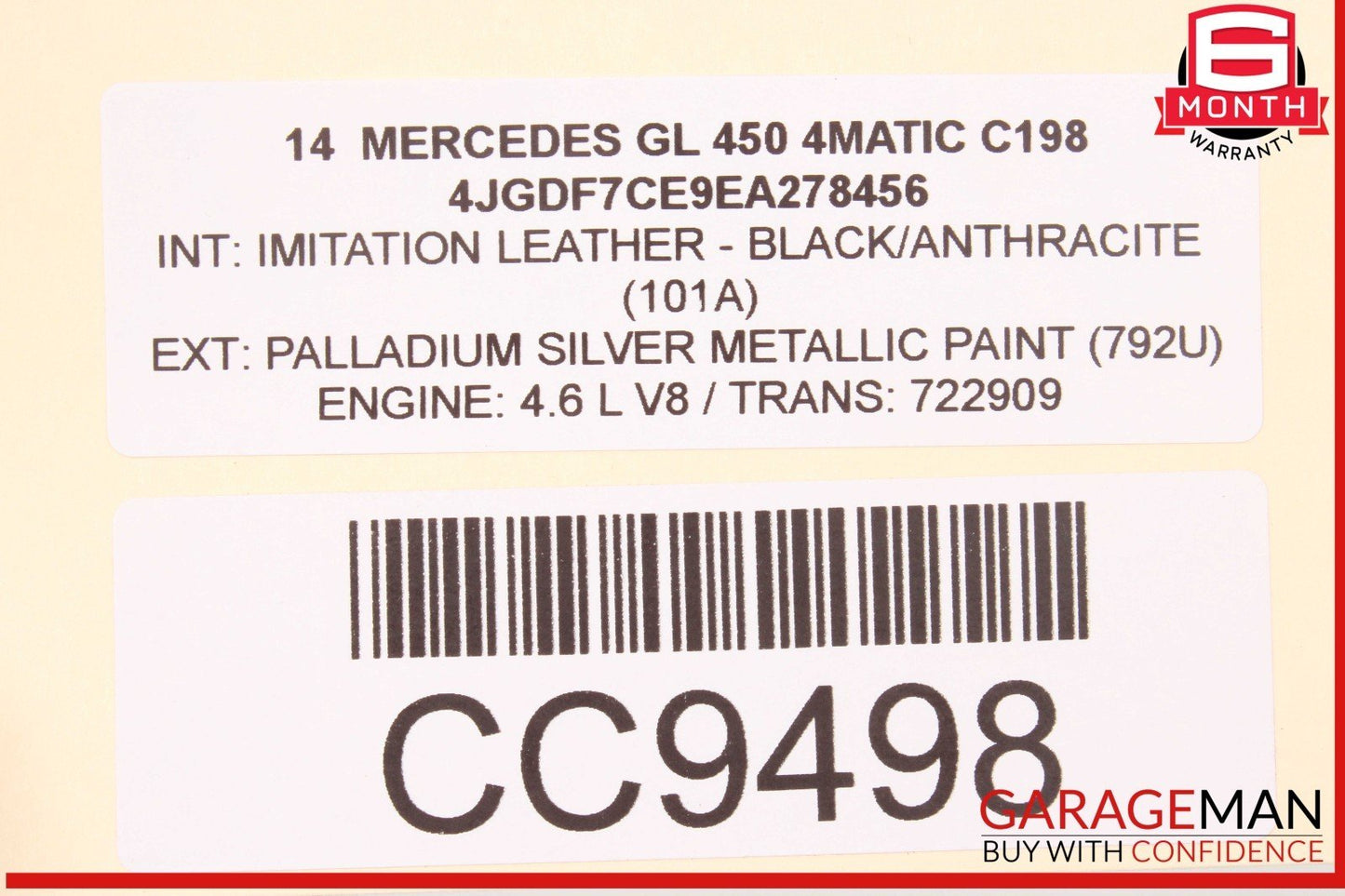 13-19 Mercedes X166 GL450 GLS550 Seat Cushion Top Upper Front Right Side OEM