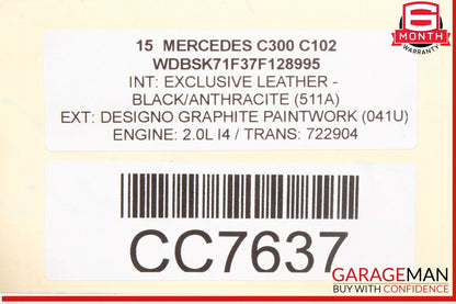 15-21 Mercedes W205 C300 Sedan Rear Left Driver Side Door Shell OEM