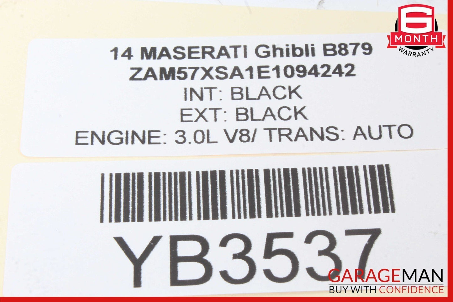 14-17 Maserati Ghibli Front Right Side Mirror Door Rear View Black OEM