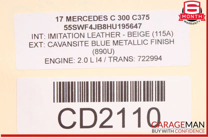 15-21 Mercedes W205 C300 C350e C400 Front Right Side Interior Door Panel OEM