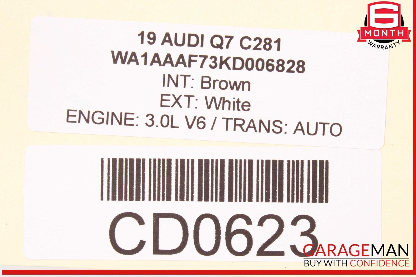 17-19 Audi Q7 Front Right Lower Bottom Seat Cushion OEM