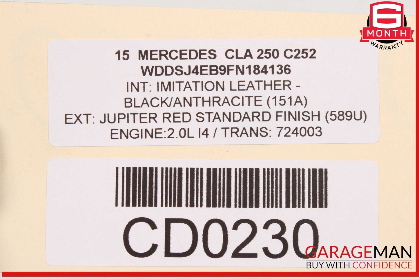 14-18 Mercedes W117 CLA250 Front Hood Bonnet Cover Panel OEM