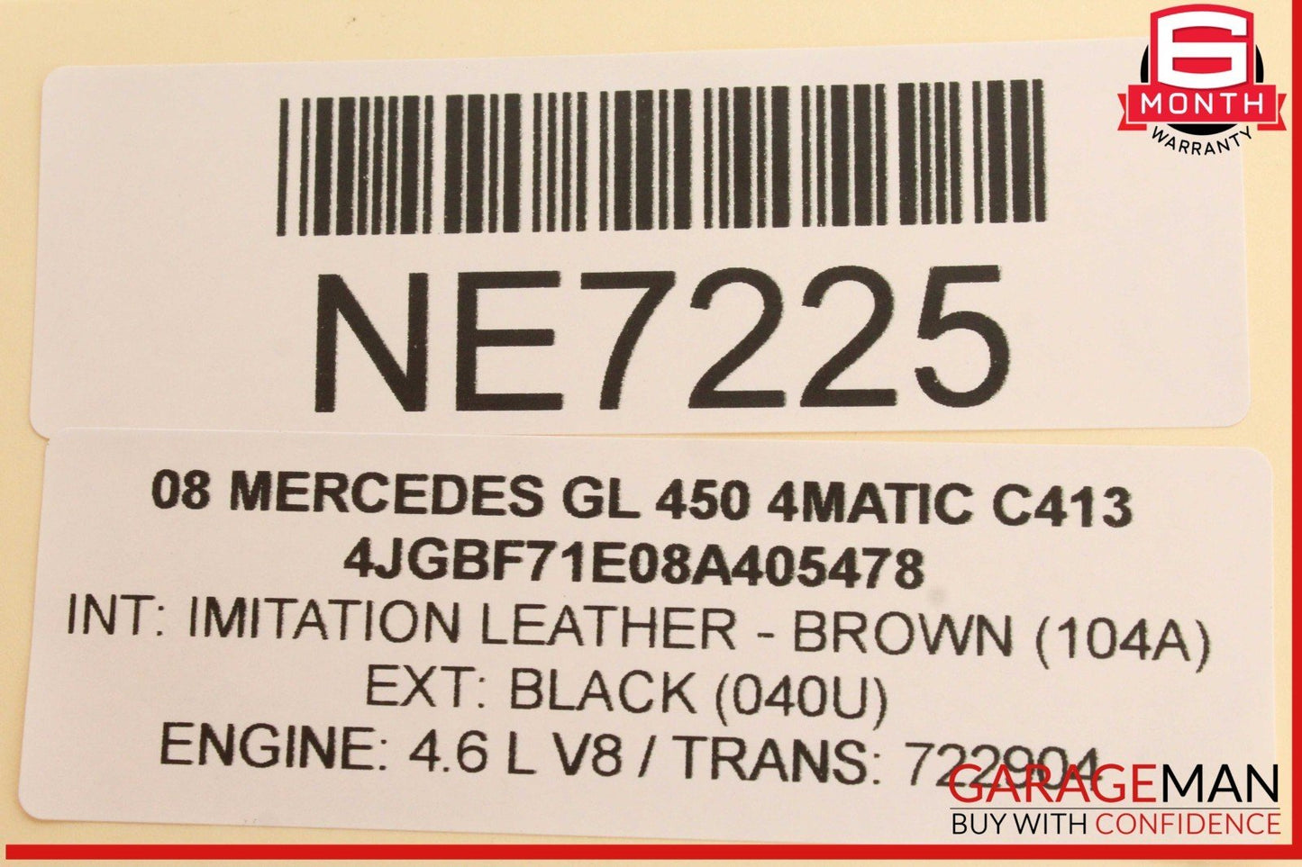 07-09 Mercedes X164 GL450 4MATIC Rear Right Side Tail Light Lamp 1648200564 OEM