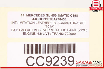 12-19 Mercedes X166 GL450 GL550 Panoramic Sunroof Frame Assembly OEM