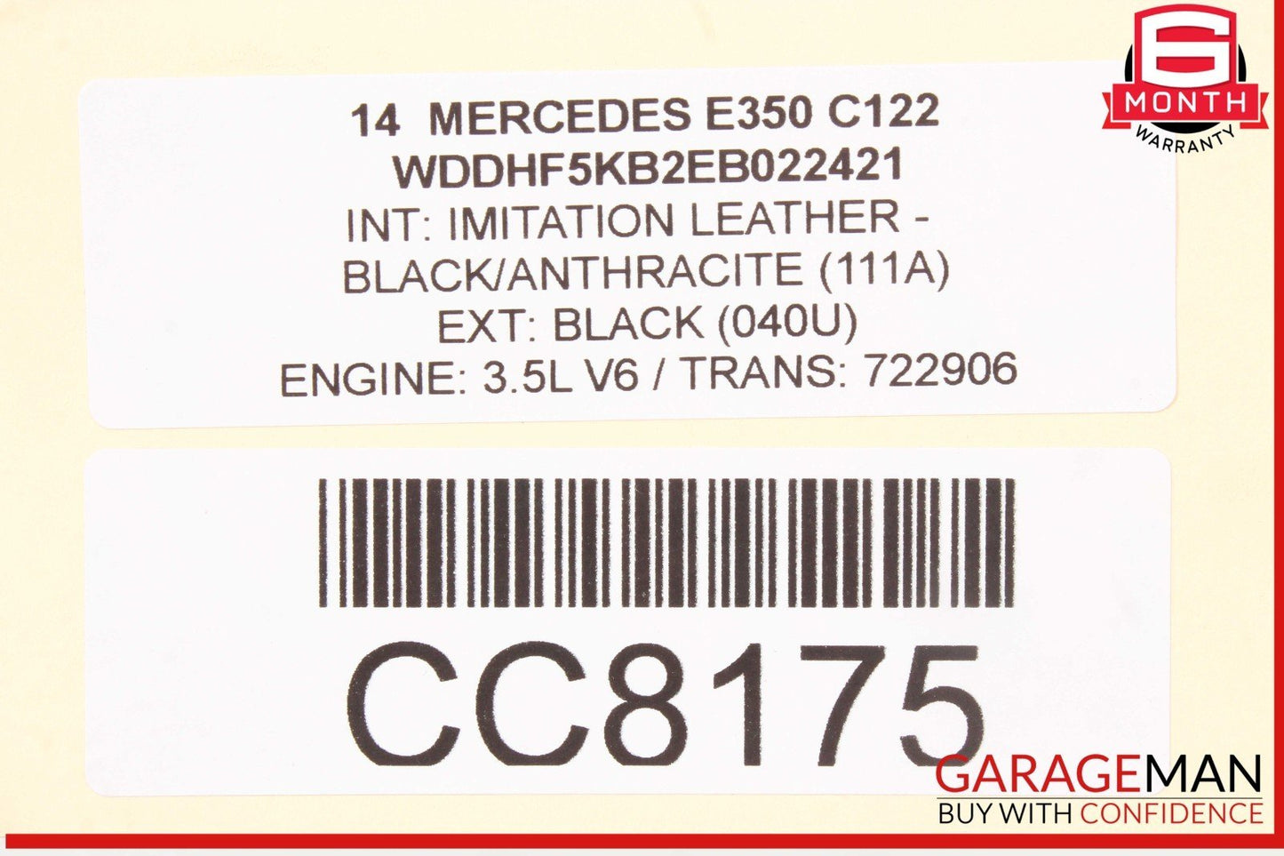 10-16 Mercedes W212 E350 E63 AMG Sedan Rear Left Side Door Shell Black OEM