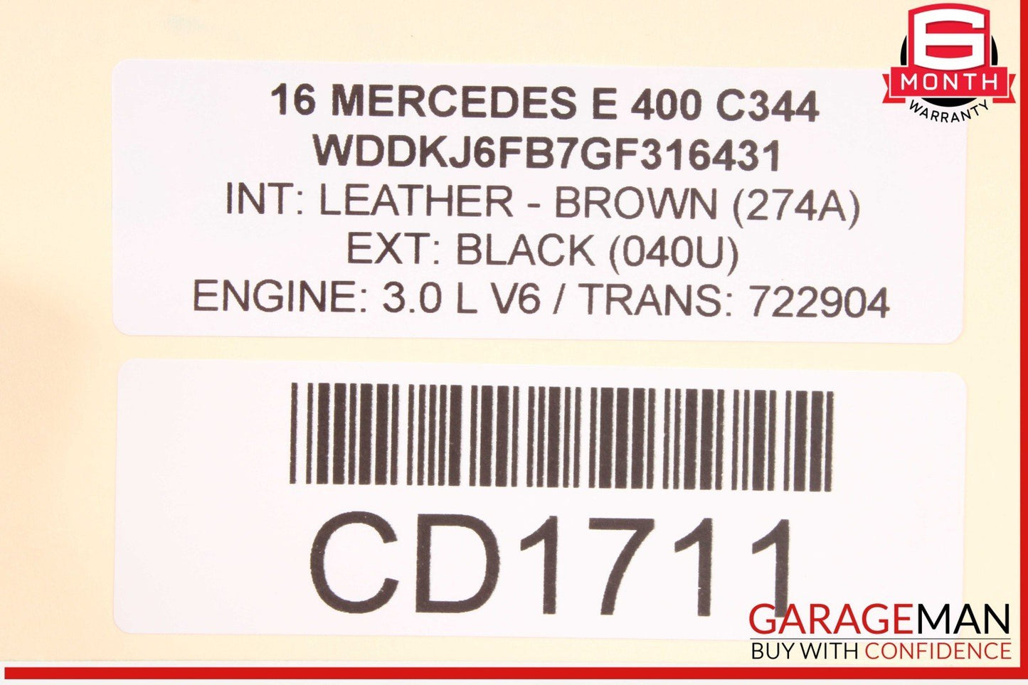 10-17 Mercedes W207 E400 E550 Front Right Lower Bottom Seat Cushion OEM