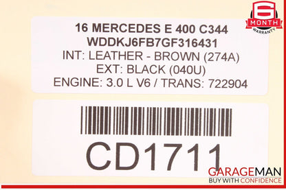 10-17 Mercedes W207 E400 E550 Front Right Lower Bottom Seat Cushion OEM