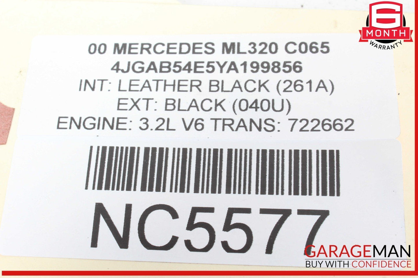 98-05 Mercedes W163 ML320 Front Upper Radiator Core Support Bracket Panel OEM