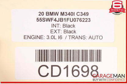 19-24 BMW M340i 330i G20 Front Right Passenger Side Door Cover Panel Black OEM