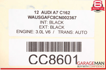12-18 Audi A7 Quattro Sunroof Sun Roof Rail Frame Track Panel Assembly OEM