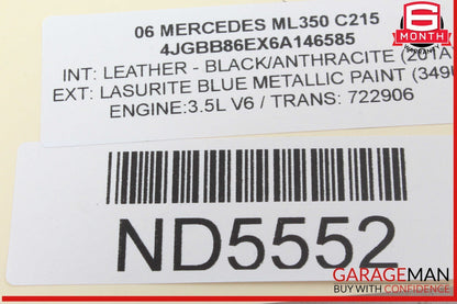 06-13 Mercedes W164 ML350 Front Overhead Dome Light Lamp Gray 2518200610 OEM