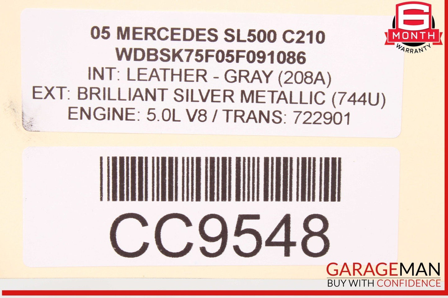 03-12 Mercedes R230 SL500 SL600 Pano Panoramic Roof Top Glass OEM