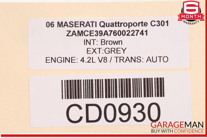 03-08 Maserati Quattroporte M139 Rear Left Side Lower Bottom Seat Cushion OEM
