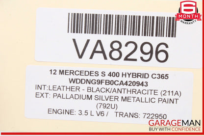 07-13 Mercedes W221 S400 Hybrid Trunk Lid Locking Hydraulic Pull Down Pump OEM