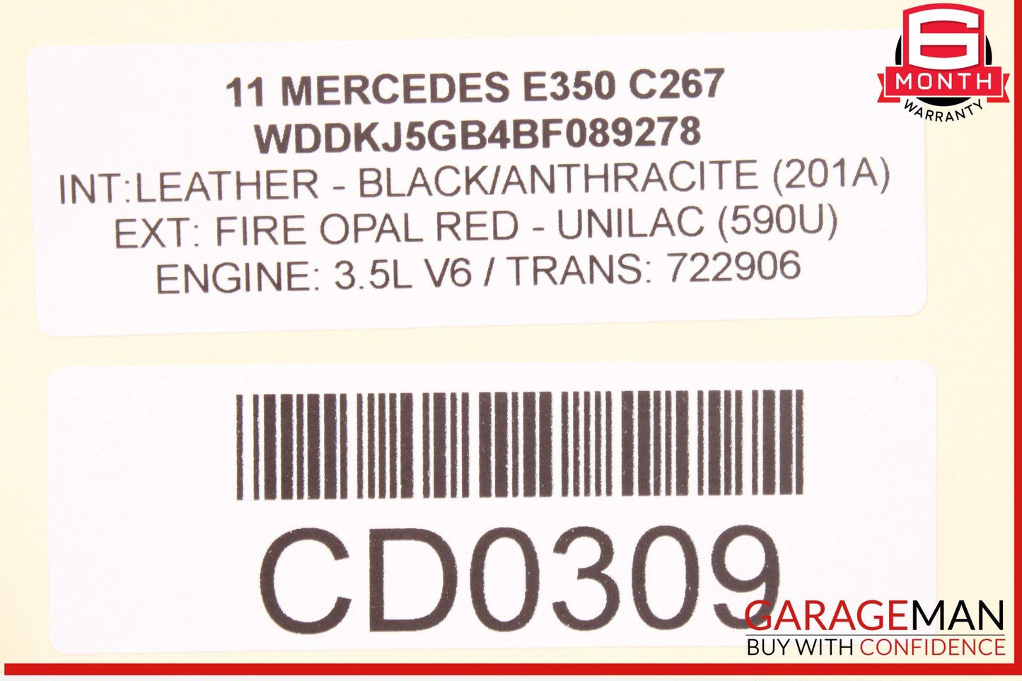 10-17 Mercedes W207 E350 E550 Coupe Front Right Side Interior Door Panel OEM