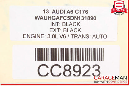 12-18 Audi A6 Rear Trunk Lid Deck Shell Panel Black OEM